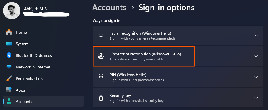 Windows Hello now supports external fingerprint readers