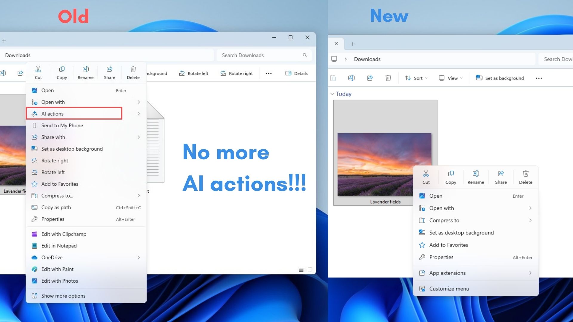 Microsoft визнає слабкість меню правої кнопки миші у Windows 11 та обіцяє покращення 9 Більше жодних AI-дій у контекстному меню Провідника файлів
