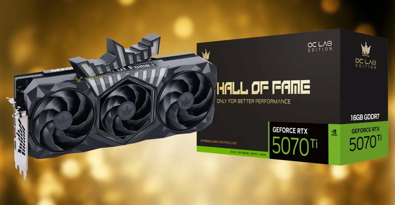 Galax запалила чорні GeForce RTX 5070 Ti HOF OC LAB Deluxe і Deluxe X з заводським розгоном 1 Источник изображений: VideoCardz / Galax