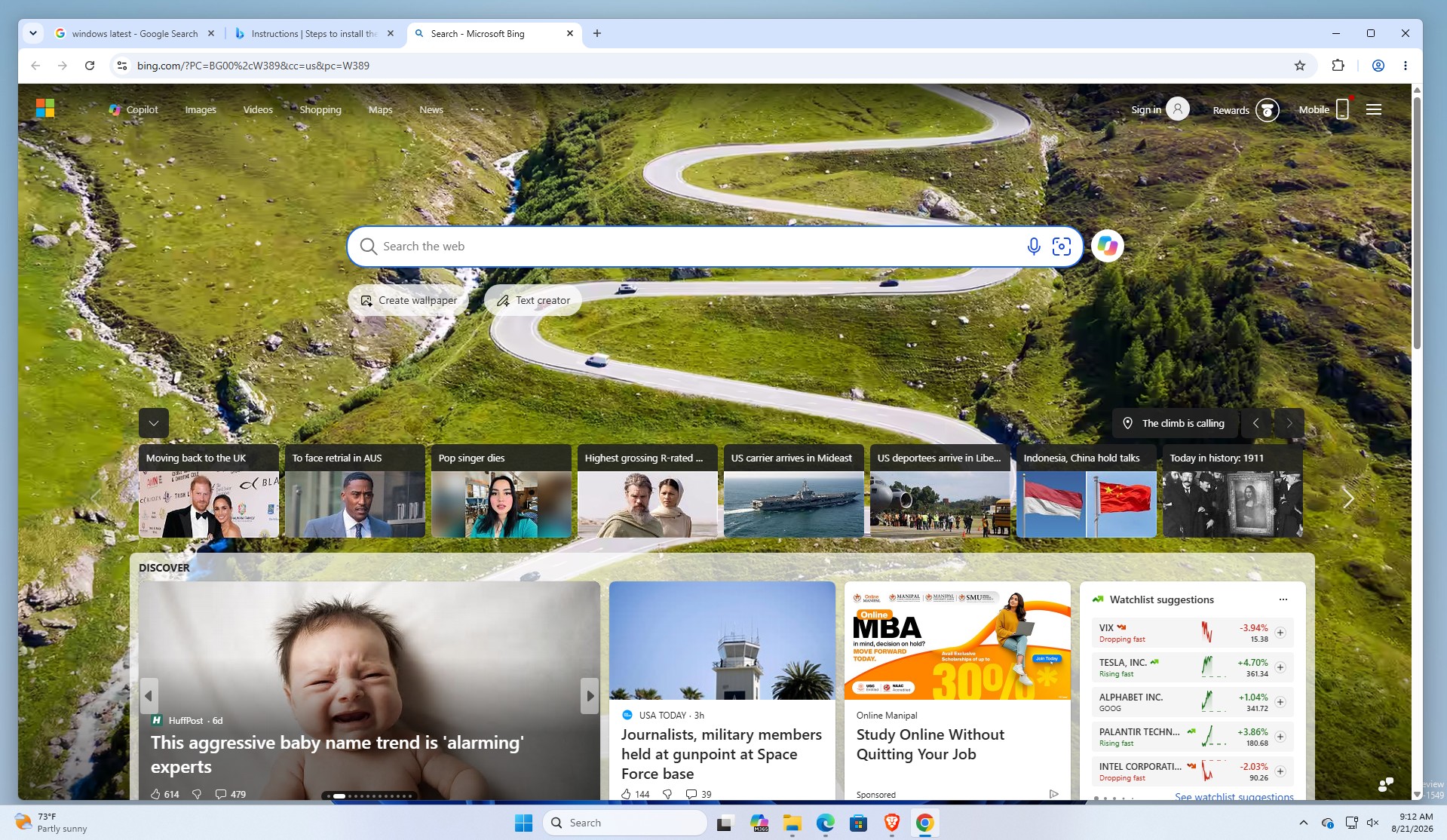 Microsoft інтегрує Bing у Windows 11, навіть поза Edge 12 Пошук Bing тепер є стандартним у Chrome з увімкненою стрічкою MSN