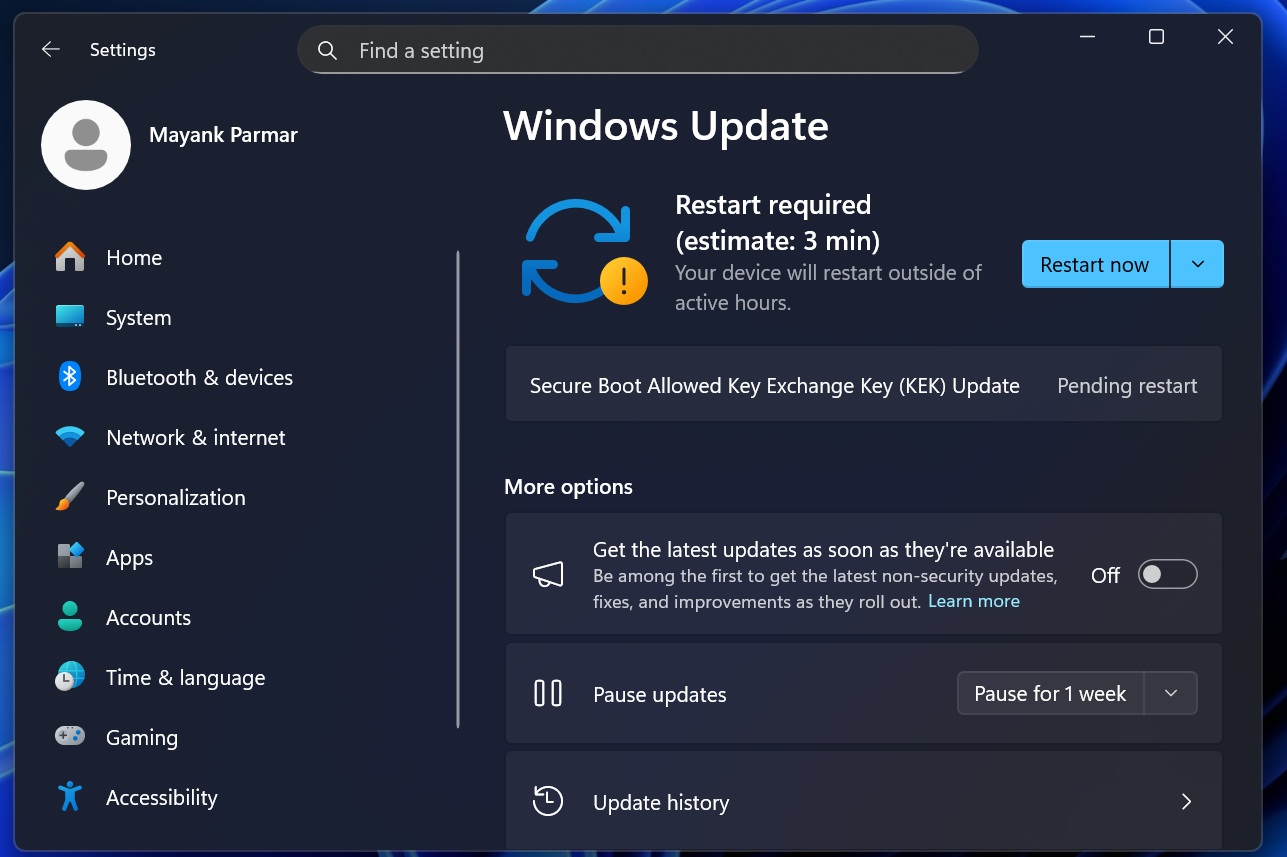 Windows 11: чому оновлення безпеки можуть перезавантажувати систему кілька разів 5 Secure Boot Allowed Key Exchange Key (KEK) Update