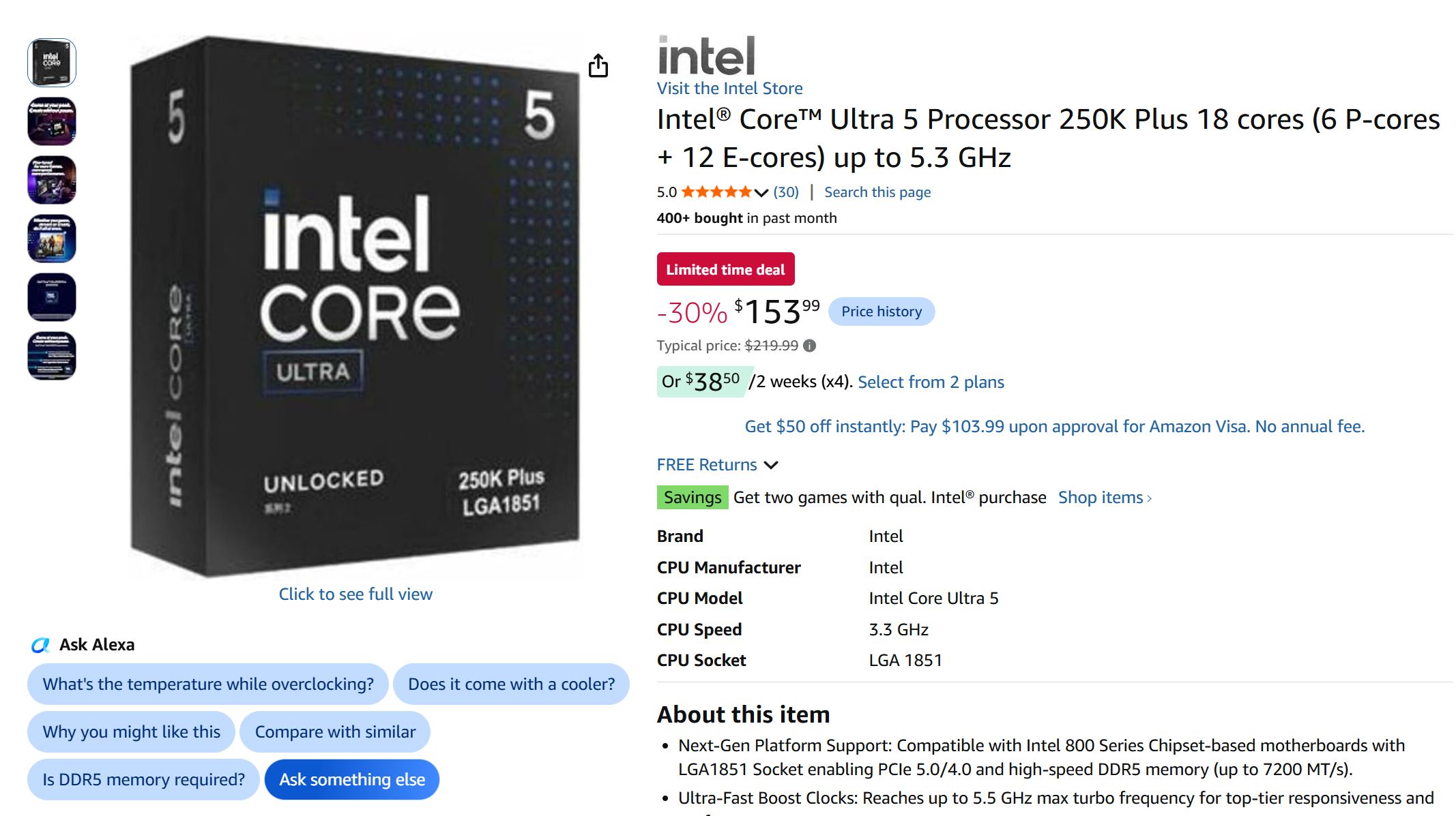 Intel Core Ultra 5 250K Plus за $153, а 10-ядерний Ultra 5 225F вперше подешевшав до $100 2 Intel Core Ultra 5 250K Plus за $153, а 10-ядерний Ultra 5 225F вперше подешевшав до $100 2