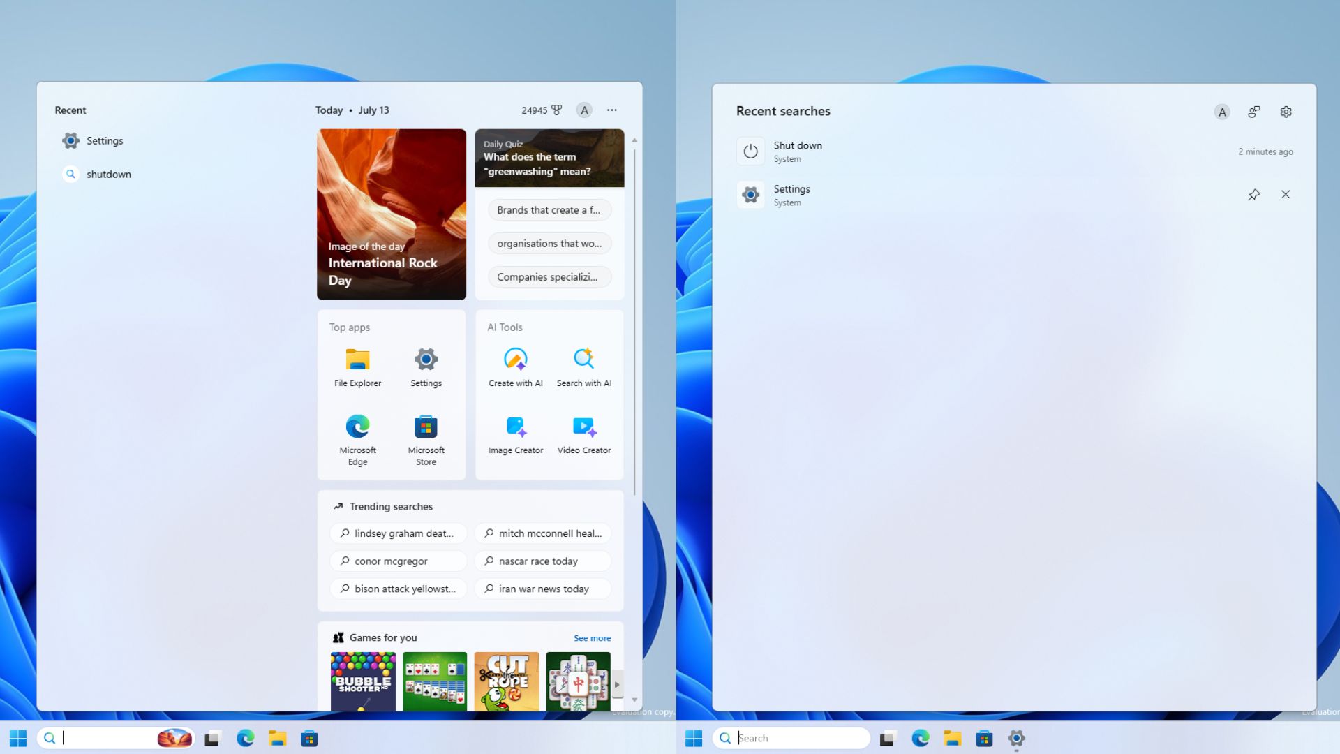 Microsoft інтегрує Bing у Windows 11, навіть поза Edge 13 Пошук Windows 11 видаляє вміст MSN