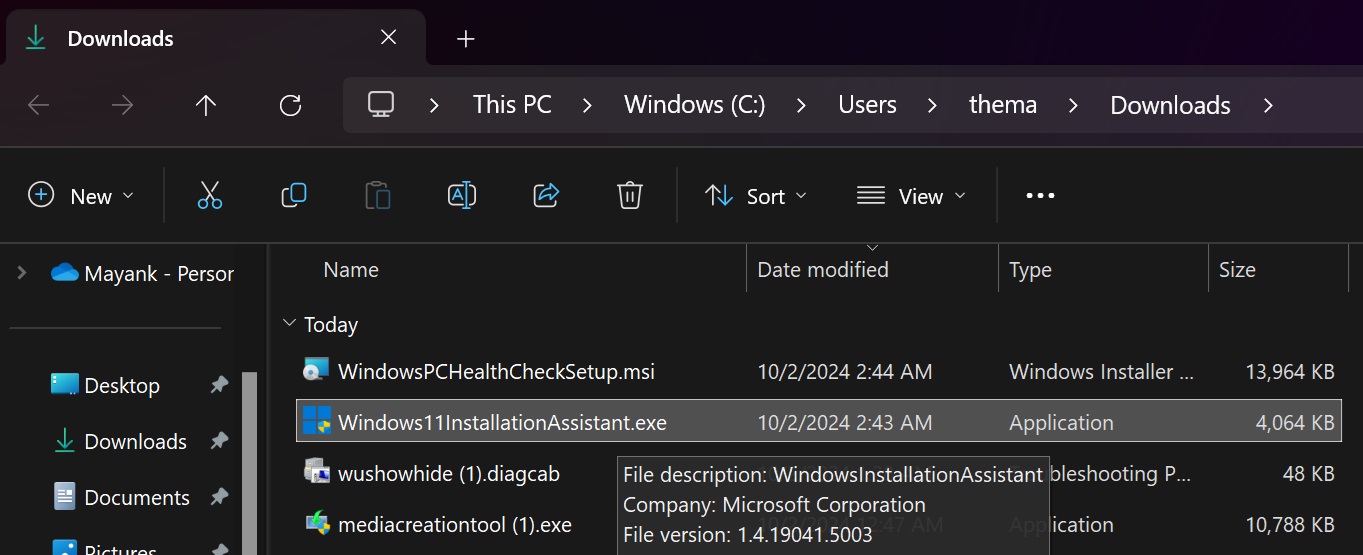 Windows 11 24H2: інструкція з встановлення для всіх користувачів 5 Windows11InstallationAssistant.exe