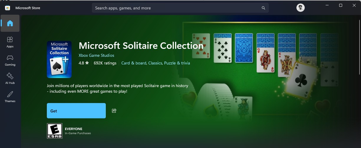 Solitaire у Windows 11