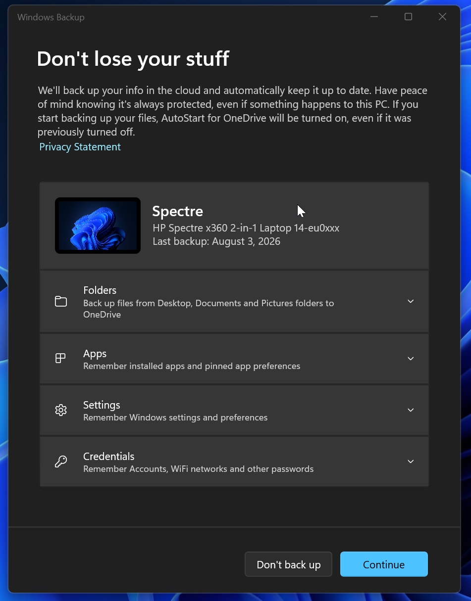 Програма Windows Backup