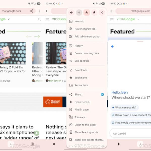 У Google Chrome для Android з’явилася навігаційна панель із кнопкою Gemini