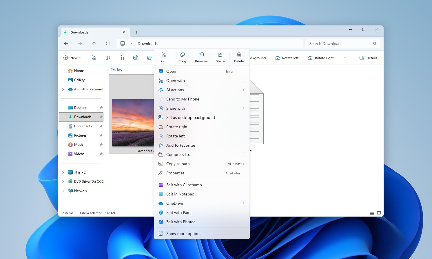 Microsoft визнає слабкість меню правої кнопки миші у Windows 11 та обіцяє покращення 4 Контекстне меню до оновлення