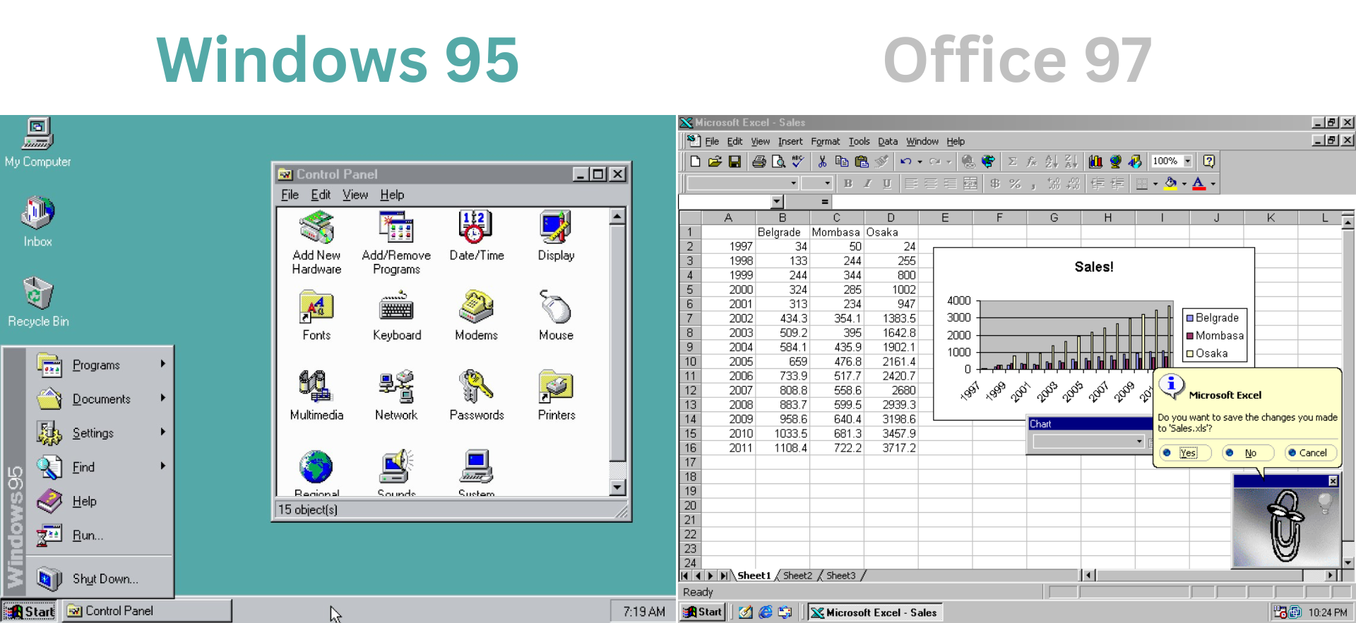 Windows 95 and Office 97