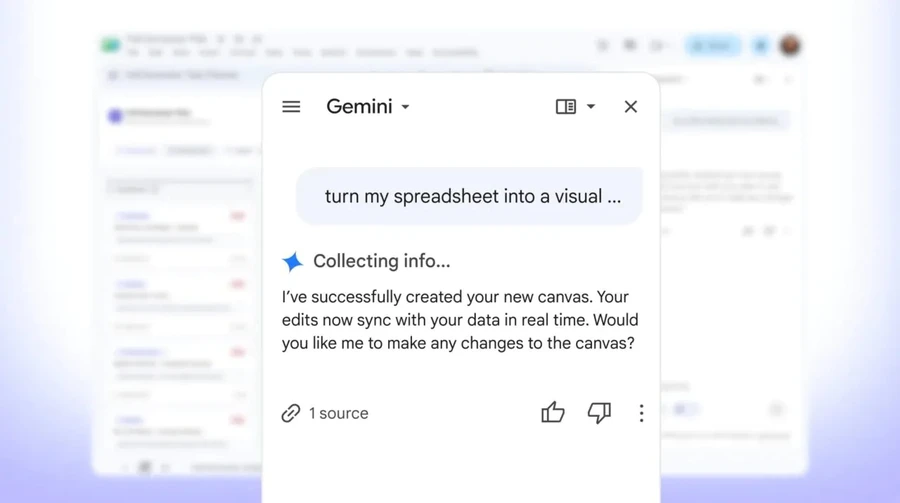 Google Sheets додала Canvas: Gemini перетворює дані на інтерактив 1