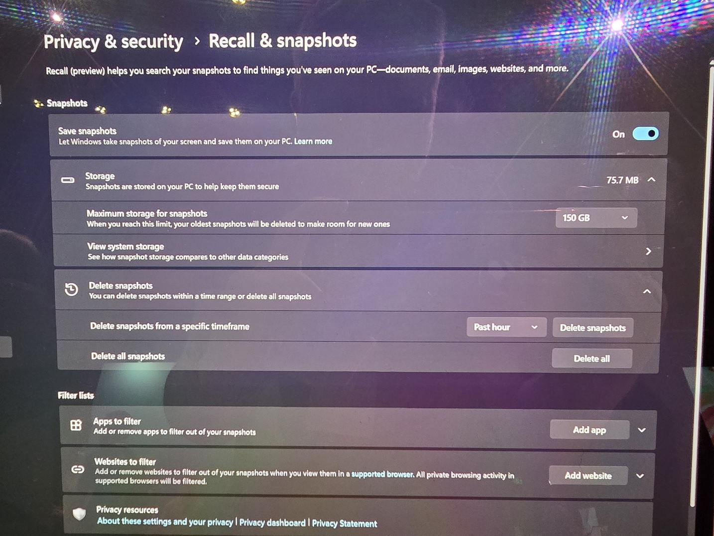Вимкнення Recall в Windows 11 за допомогою реєстру 5 Налаштування конфіденційності Recall AI у Windows 11