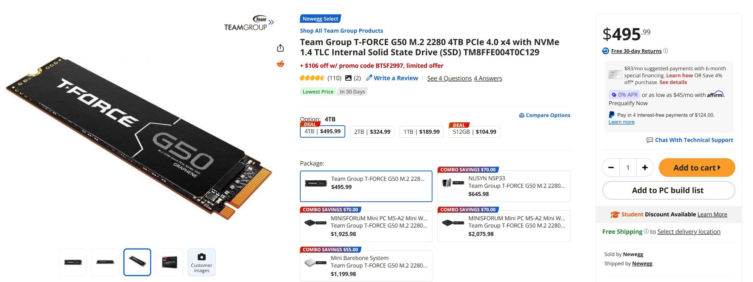 Newegg продає 4 ТБ M.2 SSD за $390 2