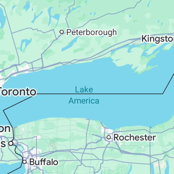 Google Maps перейменував озеро Онтаріо на “Lake America” швидше за уряд США