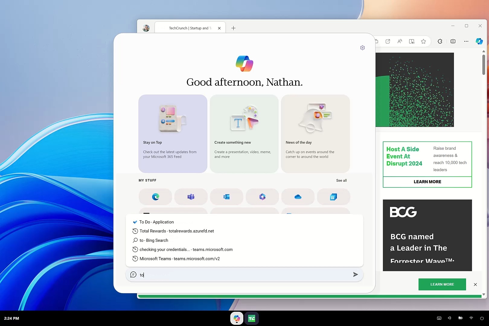 Відкриття MS To Do в Copilot OS