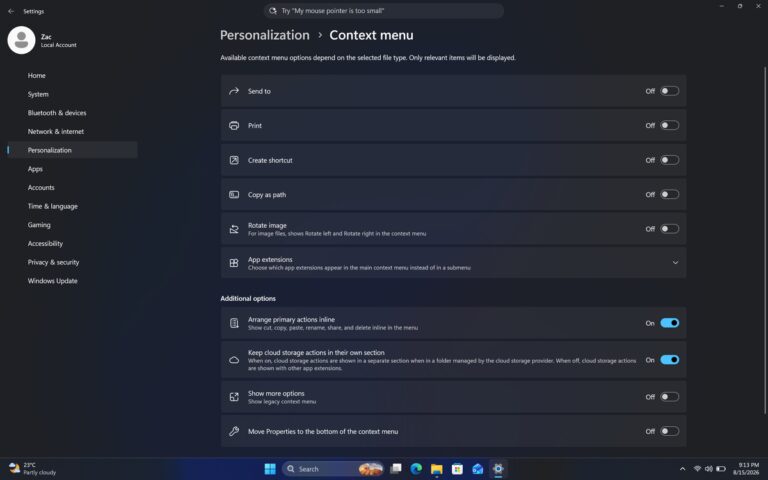 Windows 11 оновлює контекстне меню: вертикальне розташування дій повертається 25