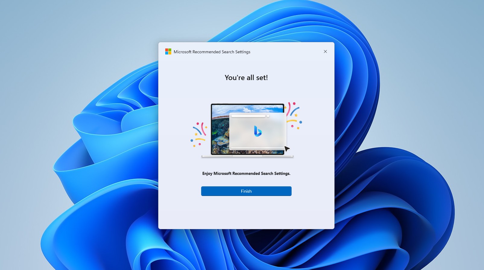 Microsoft інтегрує Bing у Windows 11, навіть поза Edge 6 Встановлено Microsoft recommended Search Settings