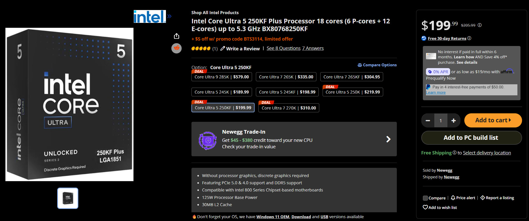 Процесори Intel Core Ultra 270K та 250K "плюс" з'явились у продажу нижче рекомендованої ціни, а бандл до Gamer Days додає ігор на $120 3