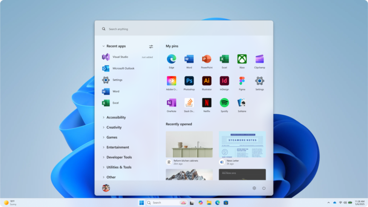 Прототип меню «Пуск» №4 від Microsoft
