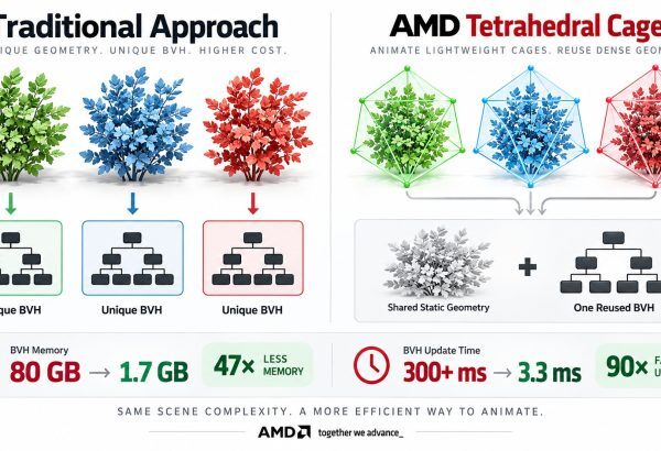 AMD пропонує вражаюче зменшення використання пам’яті для трасування променів