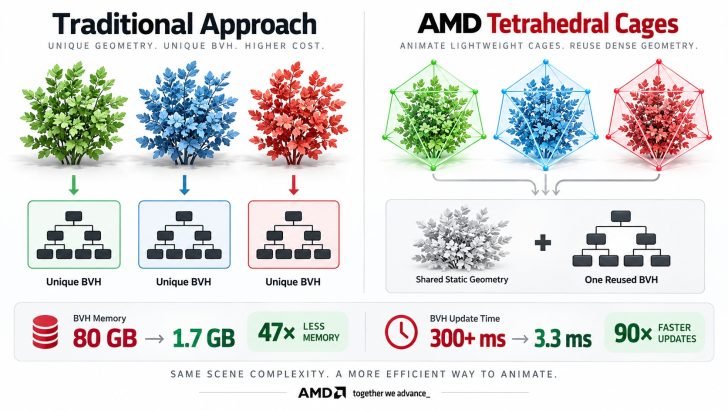 AMD пропонує вражаюче зменшення використання пам'яті для трасування променів 1