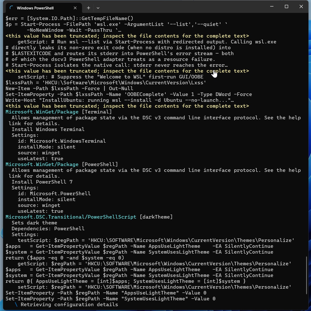 Windows Terminal downloading Project Zenith features