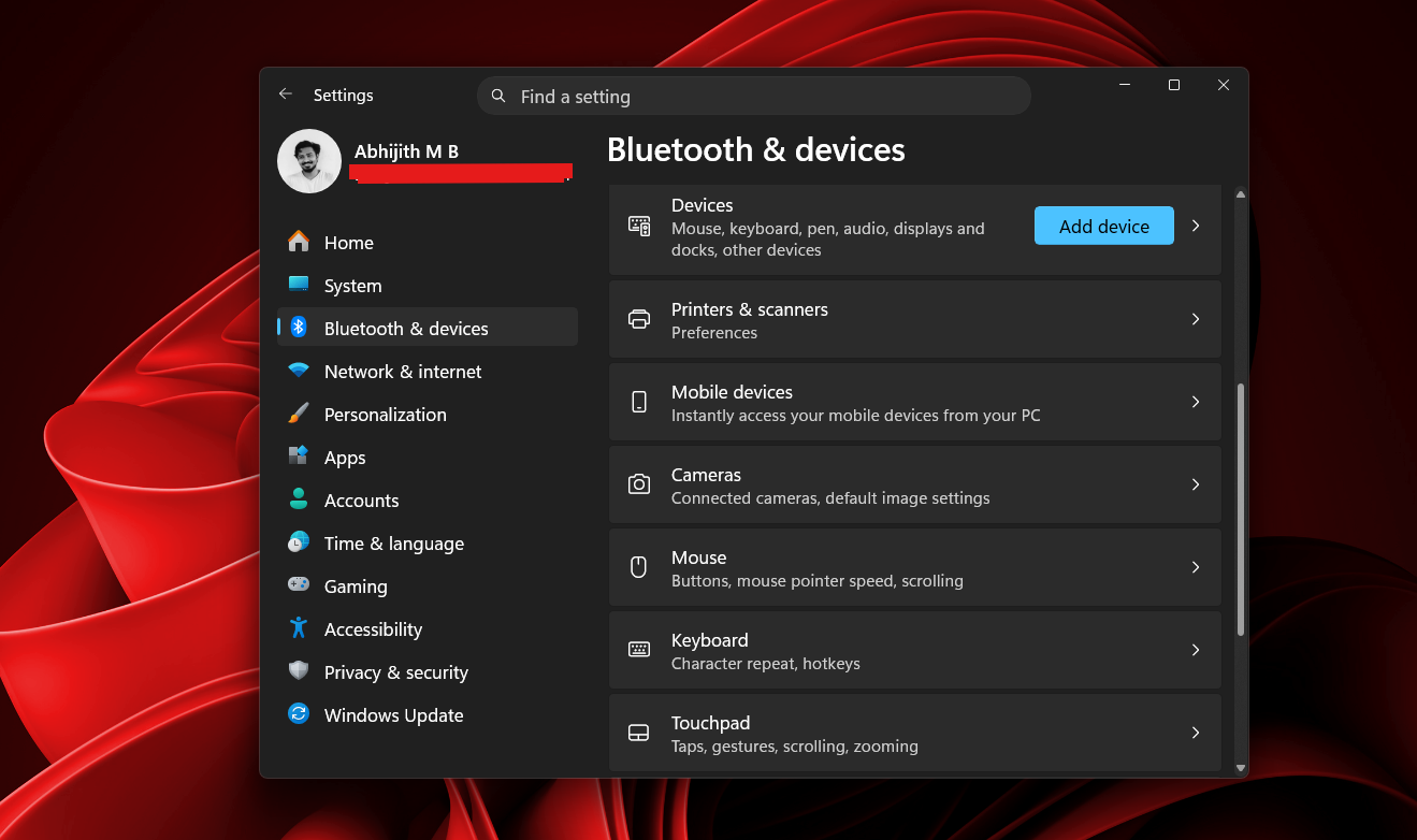 Microsoft виправляє дев'ять критичних помилок Bluetooth у Windows 11 2 Сторінка «Bluetooth та пристрої» в налаштуваннях