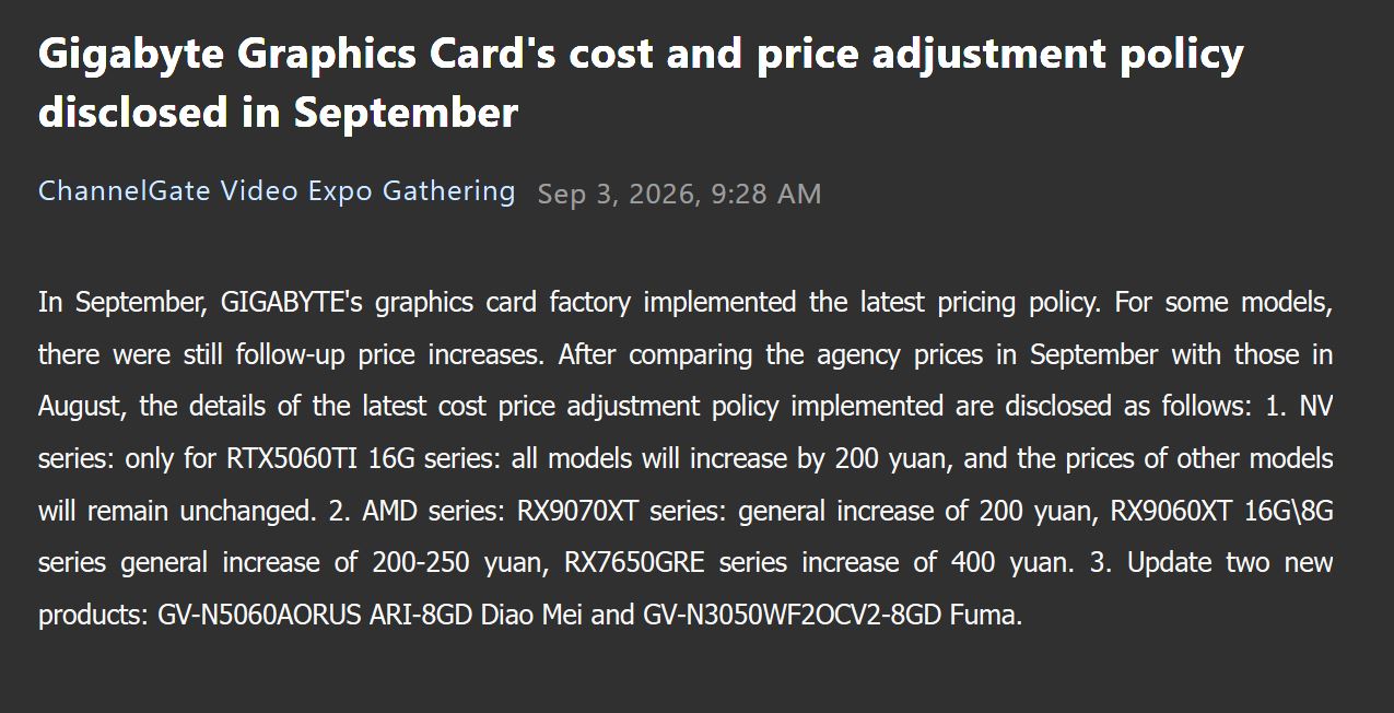MSI, GIGABYTE та Inno3D підвищують ціни на RTX 50 та RX 9000, RTX 5070 подорожчала на $90 3