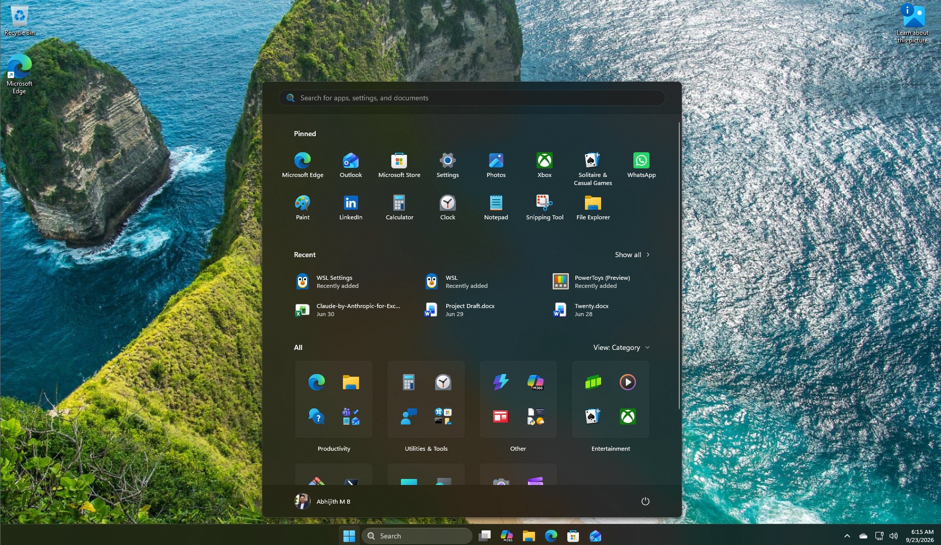 Windows 11 після налаштування Windows Developer Configuration