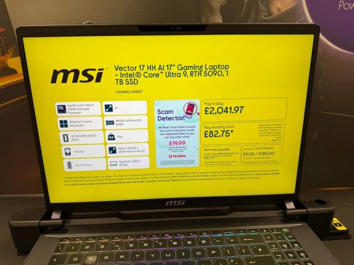 MSI Gaming Laptop з RTX 5090 та 32GB DDR5 продається за $2,760 на розпродажі у Великій Британії 3