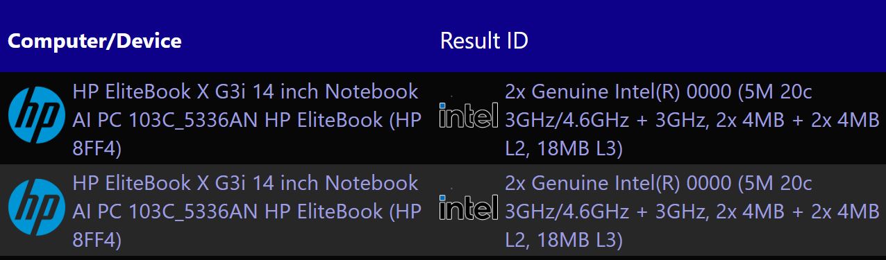 HP EliteBook X G3i може стати першим ноутбуком на базі Nova Lake з 20-ядерним процесором 3