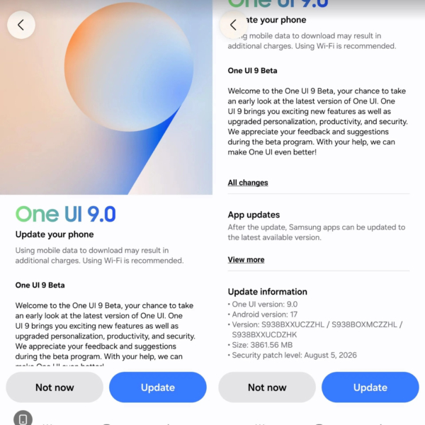 Galaxy S25: перша бета One UI 9 на базі Android 17