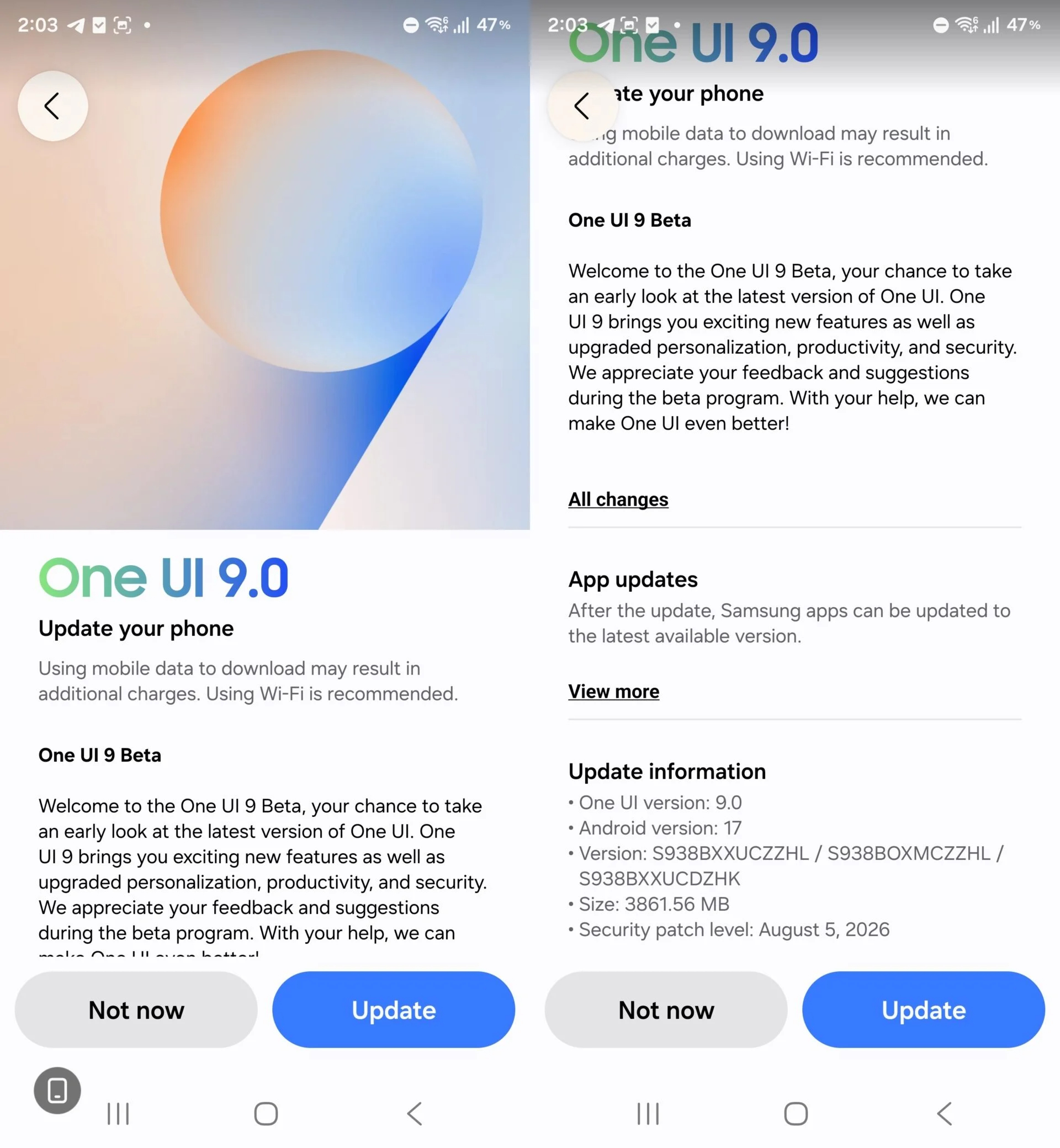 Galaxy S25: перша бета One UI 9 на базі Android 17 1