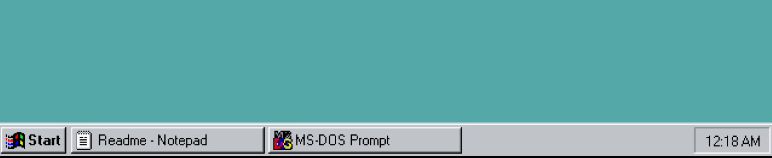 Windows 95 Start button and taskbar