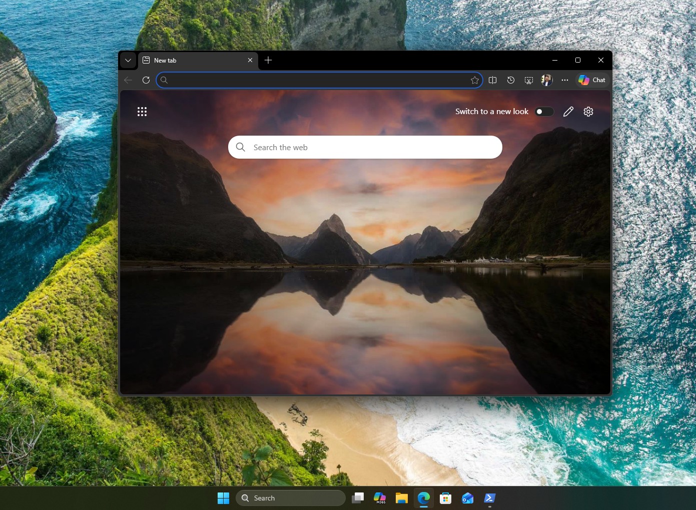 Edge відкривається на чистішій вкладці без MSN