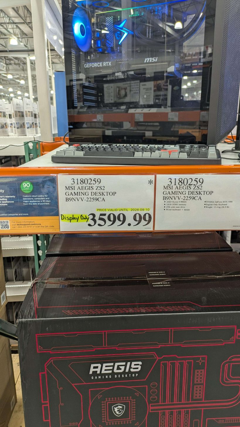 Costco продає ігровий ПК за $2100 з RTX 5080 та Ryzen 9 9900X 2