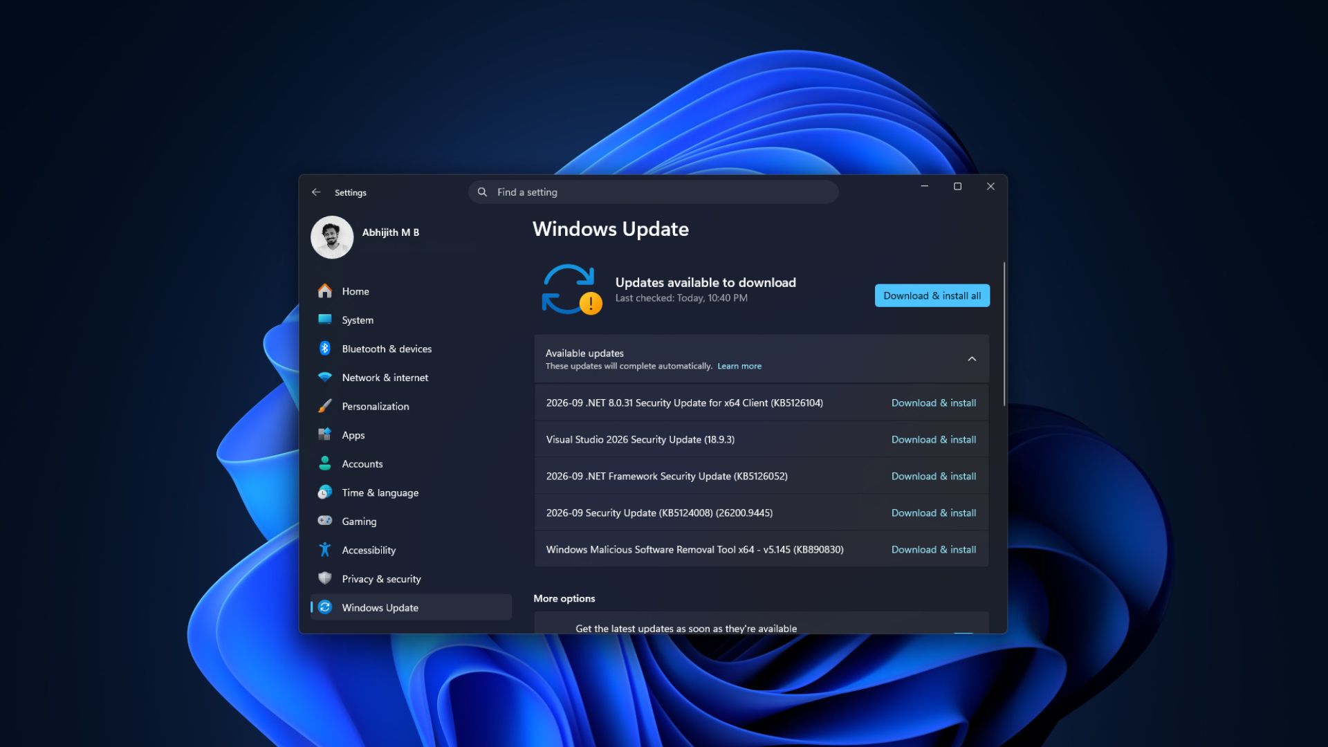 Windows 11 September 2026 Patch Tuesday update is live