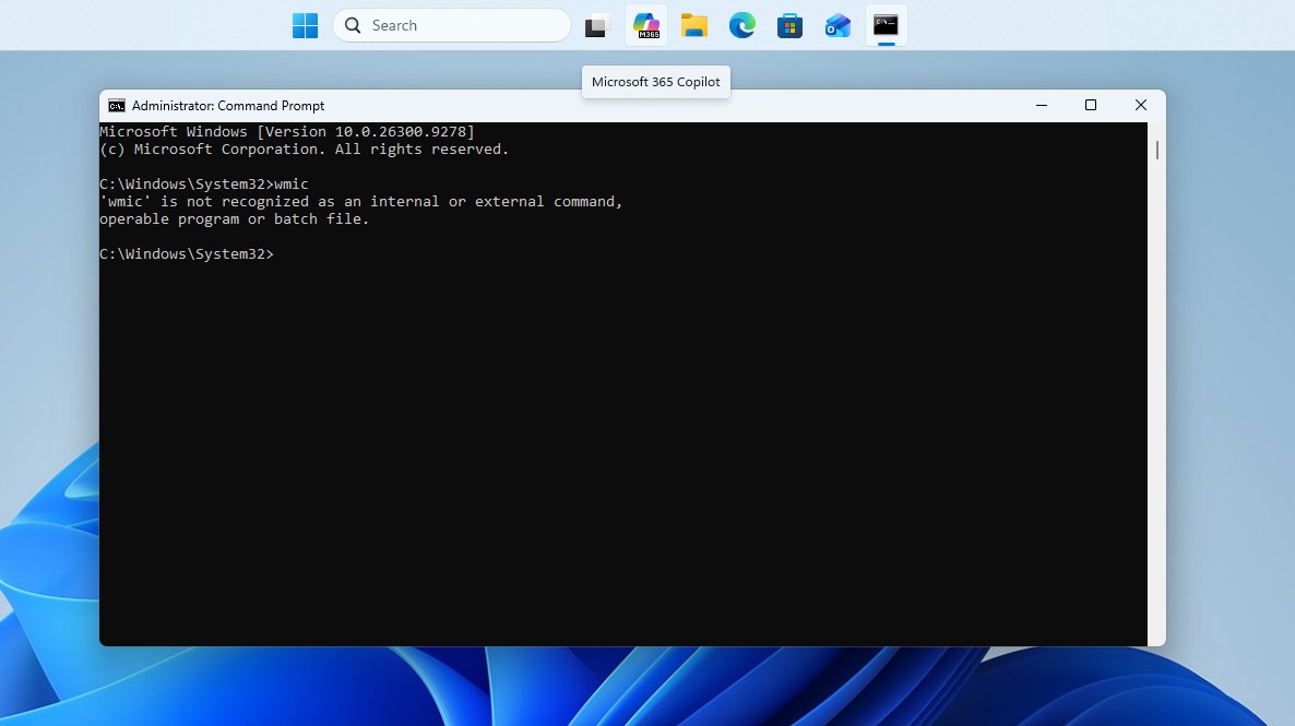 Windows 11 26H2: перші враження від оновлення 15 wmic is unavailable in Windows 11 now