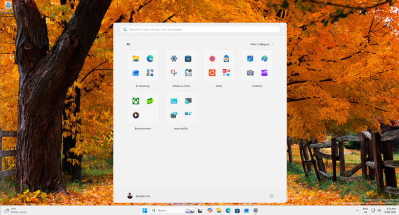 Start menu with just All apps and Recent and Pinned apps turned off