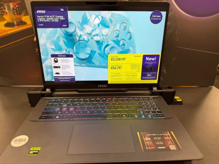 MSI Gaming Laptop з RTX 5090 та 32GB DDR5 продається за $2,760 на розпродажі у Великій Британії 2