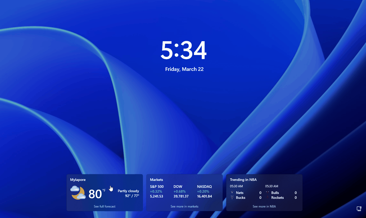 Погода на екрані блокування Windows 11