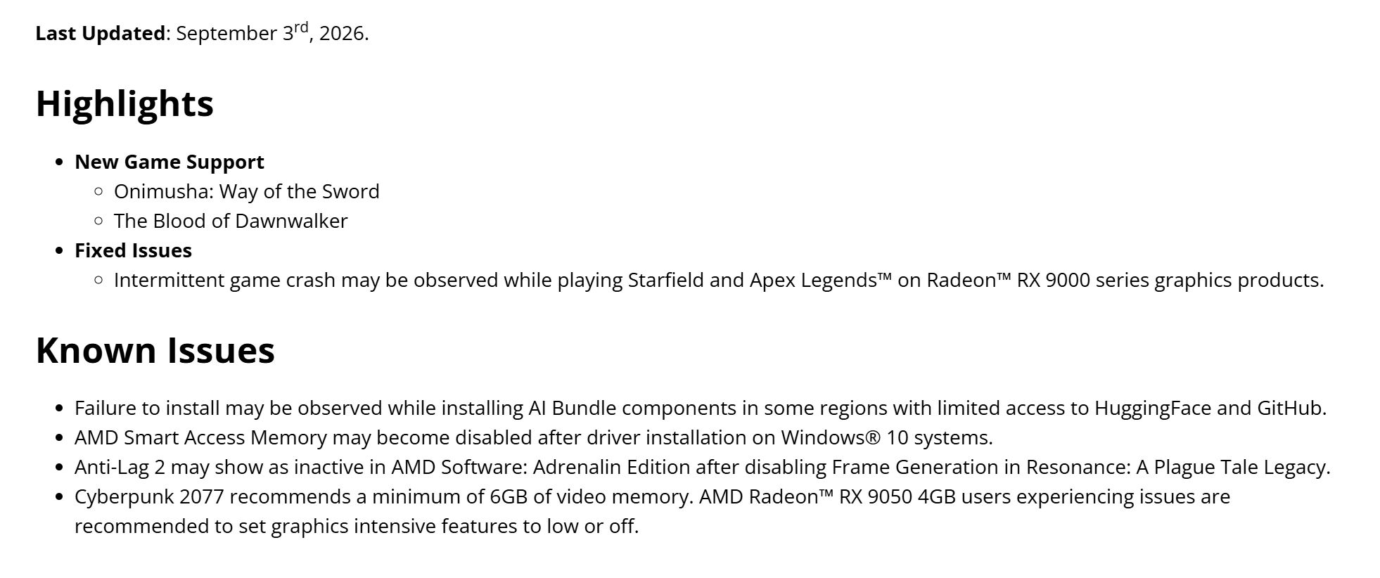 AMD випустила драйвер Adrenalin Edition 26.9.1: виправлено збої в Apex Legends, Starfield та проблеми з Cyberpunk 2077 для RX 9050 4 GB 2 AMD випустила драйвер Adrenalin Edition 26.9.1: виправлено збої в Apex Legends, Starfield та проблеми з Cyberpunk 2077 для RX 9050 4 GB 2