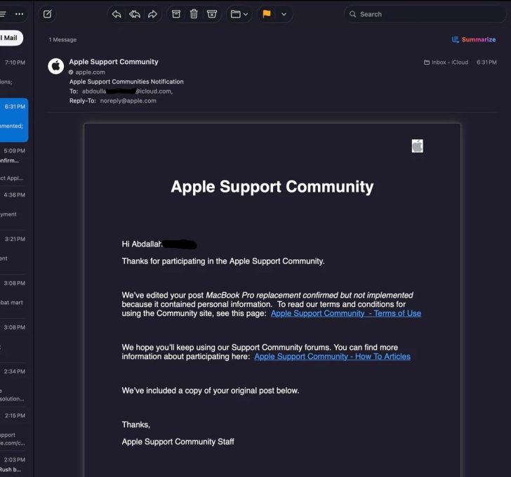 Apple відмовилася від заміни MacBook Pro M4 Pro після шести невдалих спроб ремонту 7