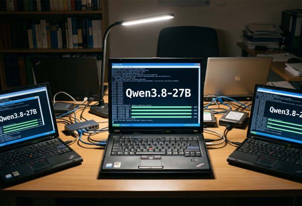Qwen3.8-27B запустили на старому ноутбуці з 12 ГБ ОЗП завдяки об’єднанню пам’яті чотирьох пристроїв
