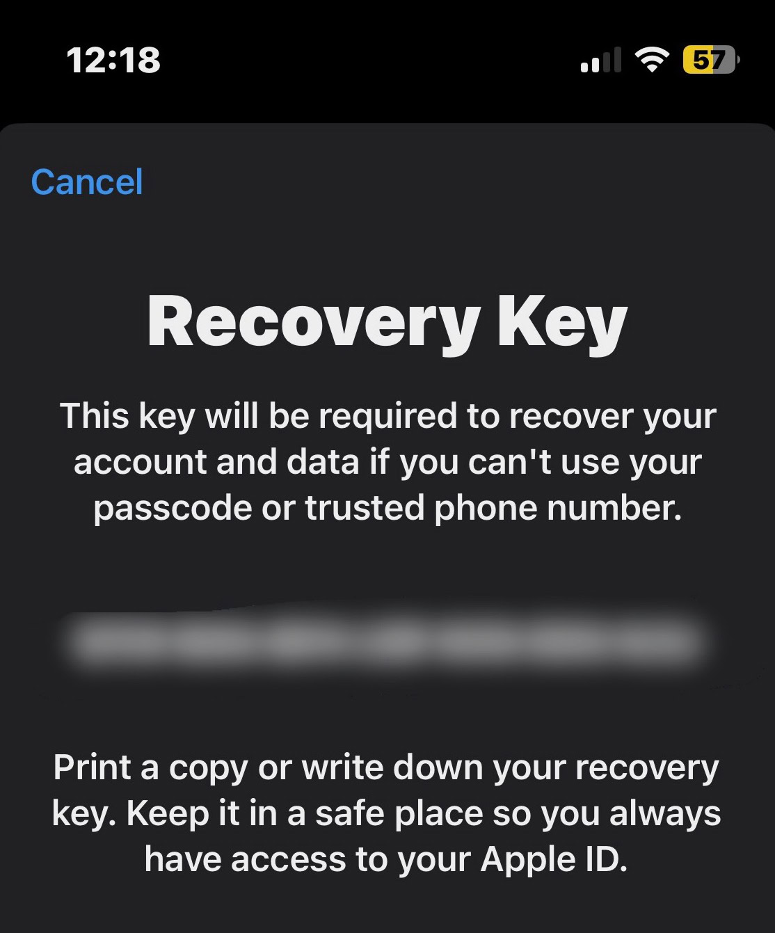 Як налаштувати та використовувати ключ відновлення Apple ID 5