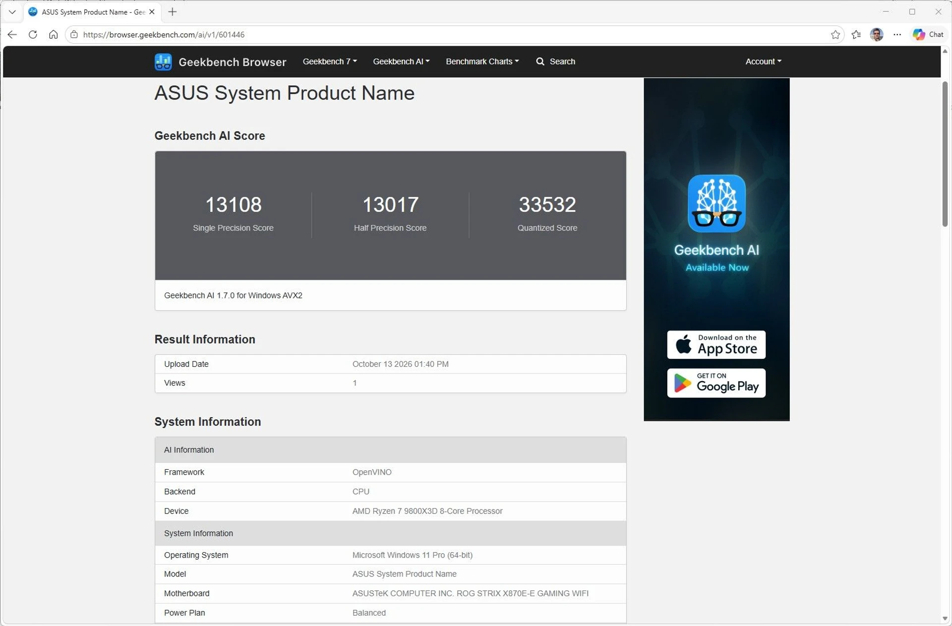 ПК з RTX 5080 та Ryzen 7 9800X3D в корпусі ASUS ROG Cronox ARGB 57