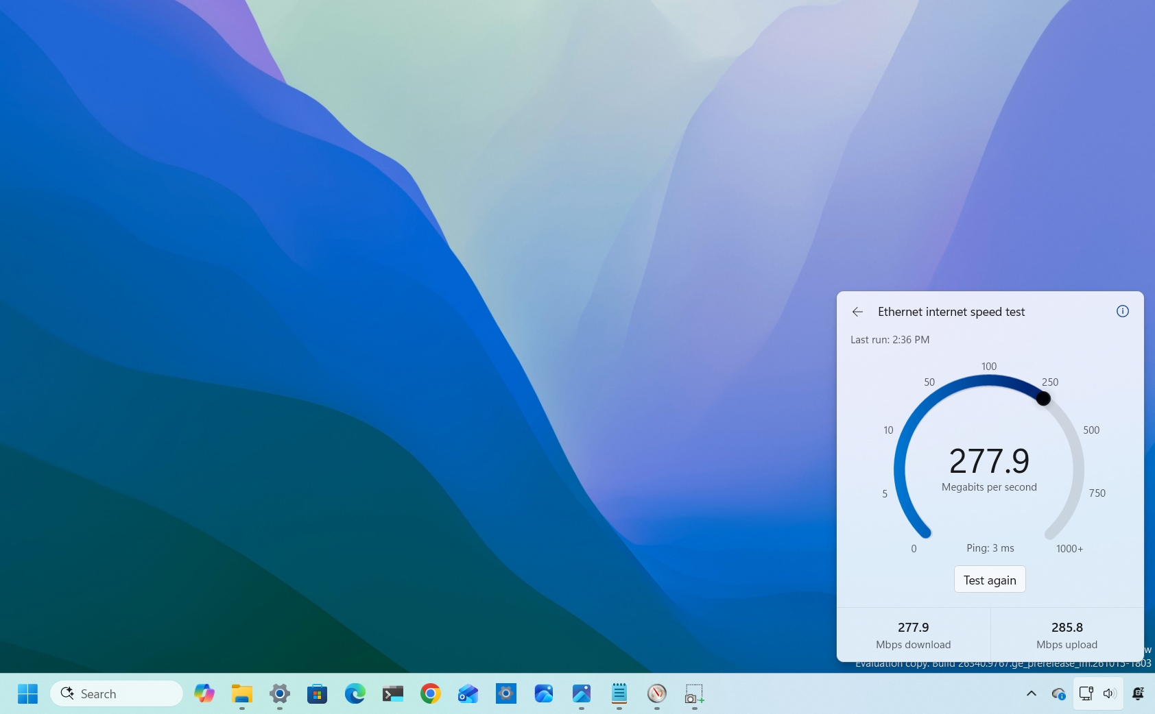 Windows 11 отримала вбудований тест швидкості інтернету без браузера 1