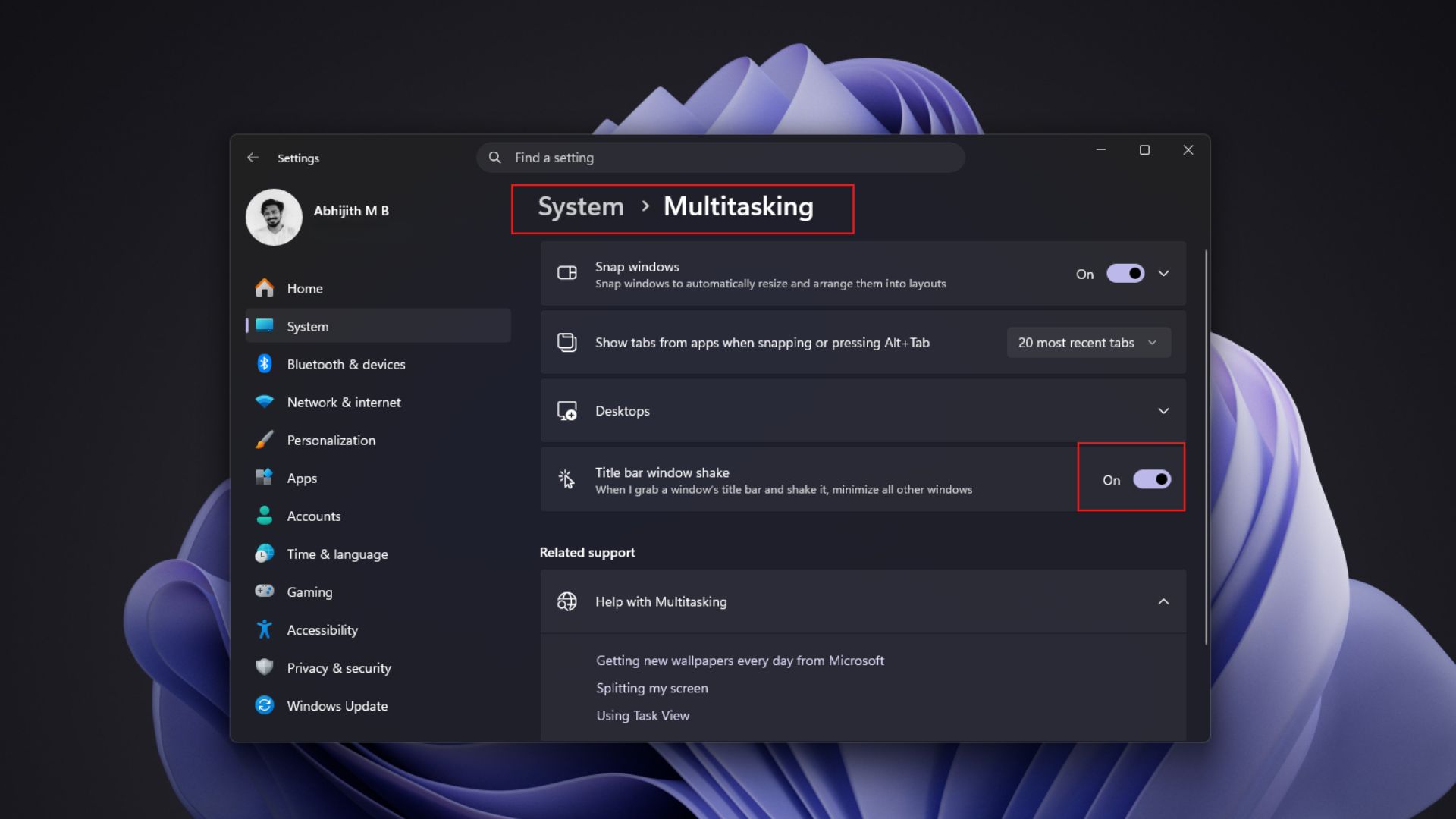 Windows 11: Активуйте функцію Aero Shake з Windows 7 3 Як увімкнути Aero Shake у Windows 11