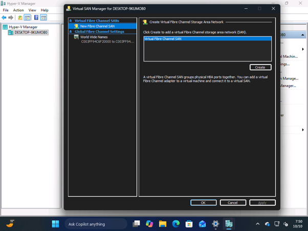 Windows 11 отримує темний режим для застарілих елементів інтерфейсу замість їх видалення 9 Менеджер віртуальних SAN Hyper-V у темному режимі