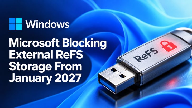 Головна 4 Microsoft припиняє підтримку USB-накопичувачів з форматуванням ReFS у Windows з 2027 року