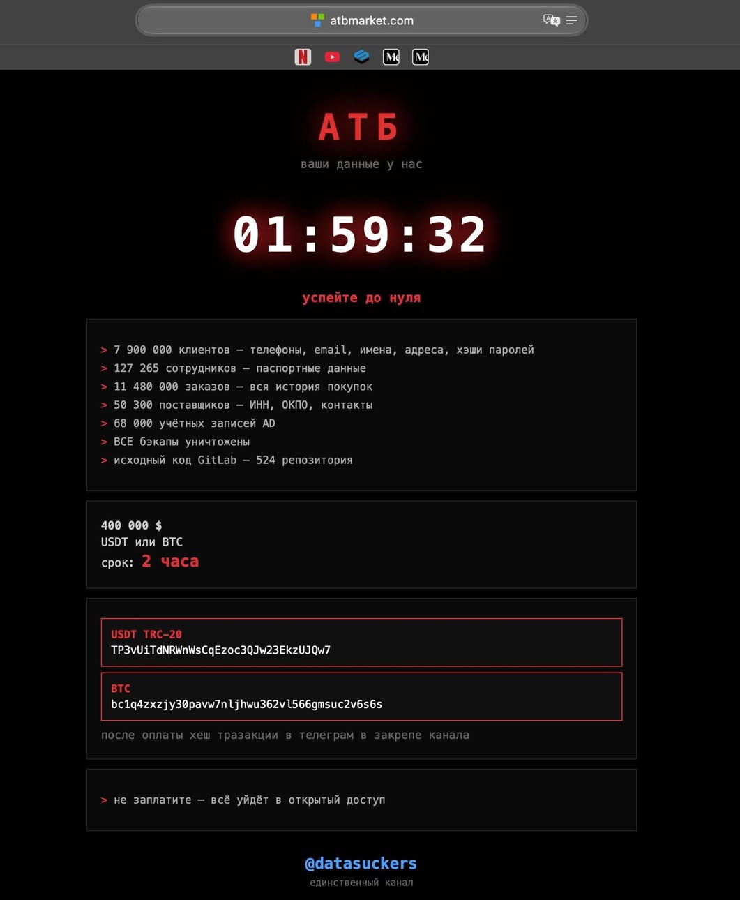DataSuckers атакували сайт АТБ: рекомендації для захисту 1 Фото до статті